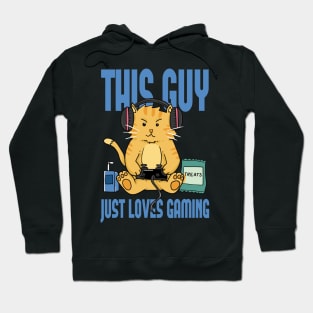 This guy Just loves Gaming funny Gaming Cat Hoodie